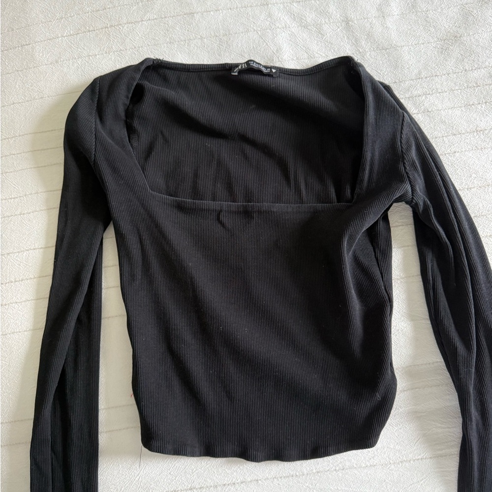 Zara Square-neck cropped top